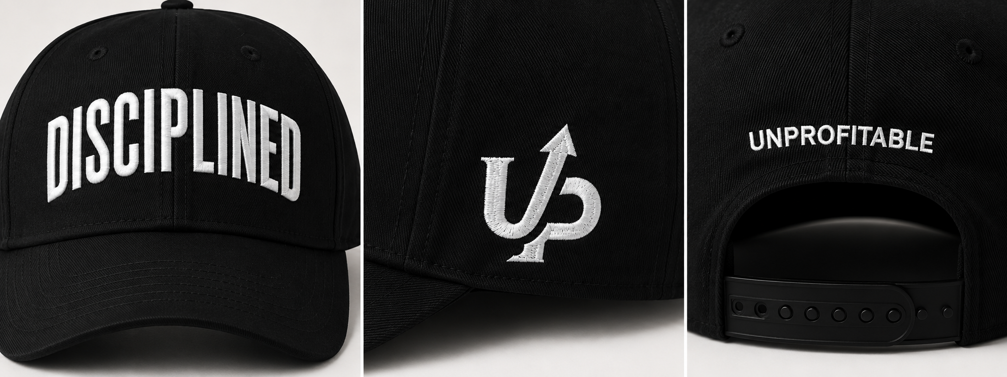 DISCIPLINED Structured Hat Embroidery Detail