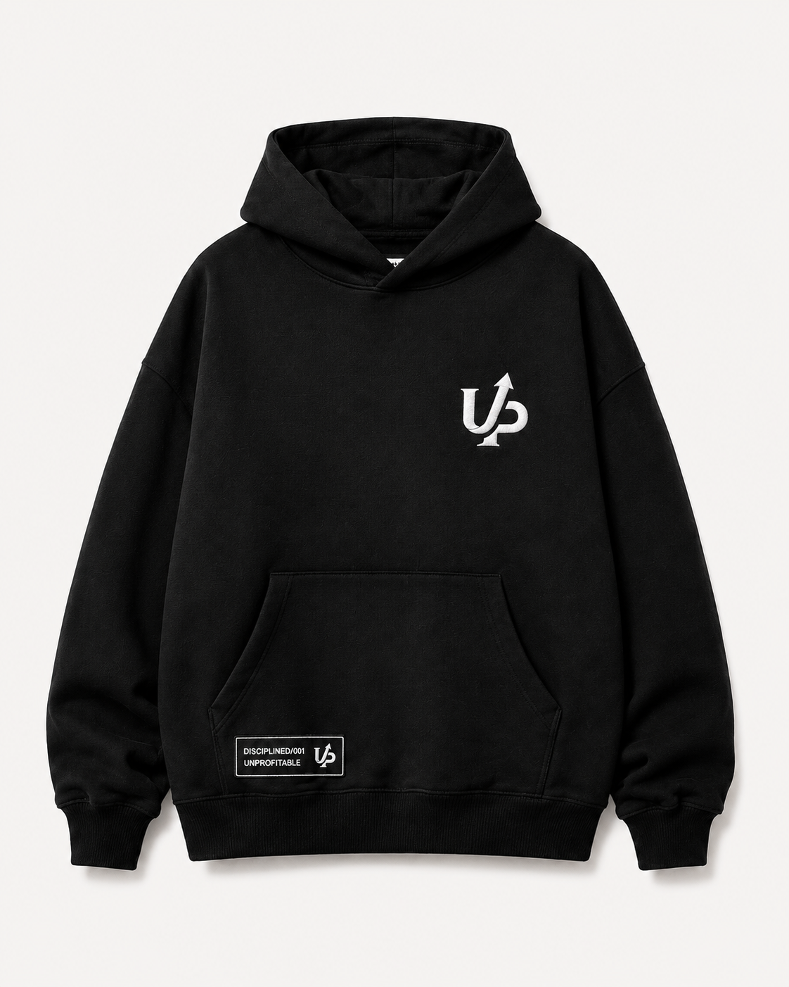 DISCIPLINED Heavyweight Hoodie front on light background
