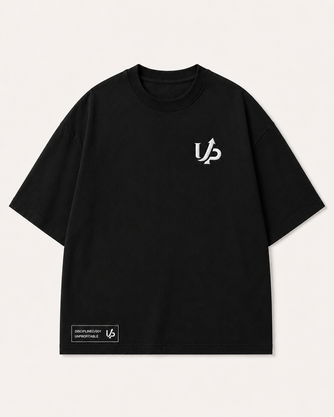 DISCIPLINED Oversized Tee front on light background