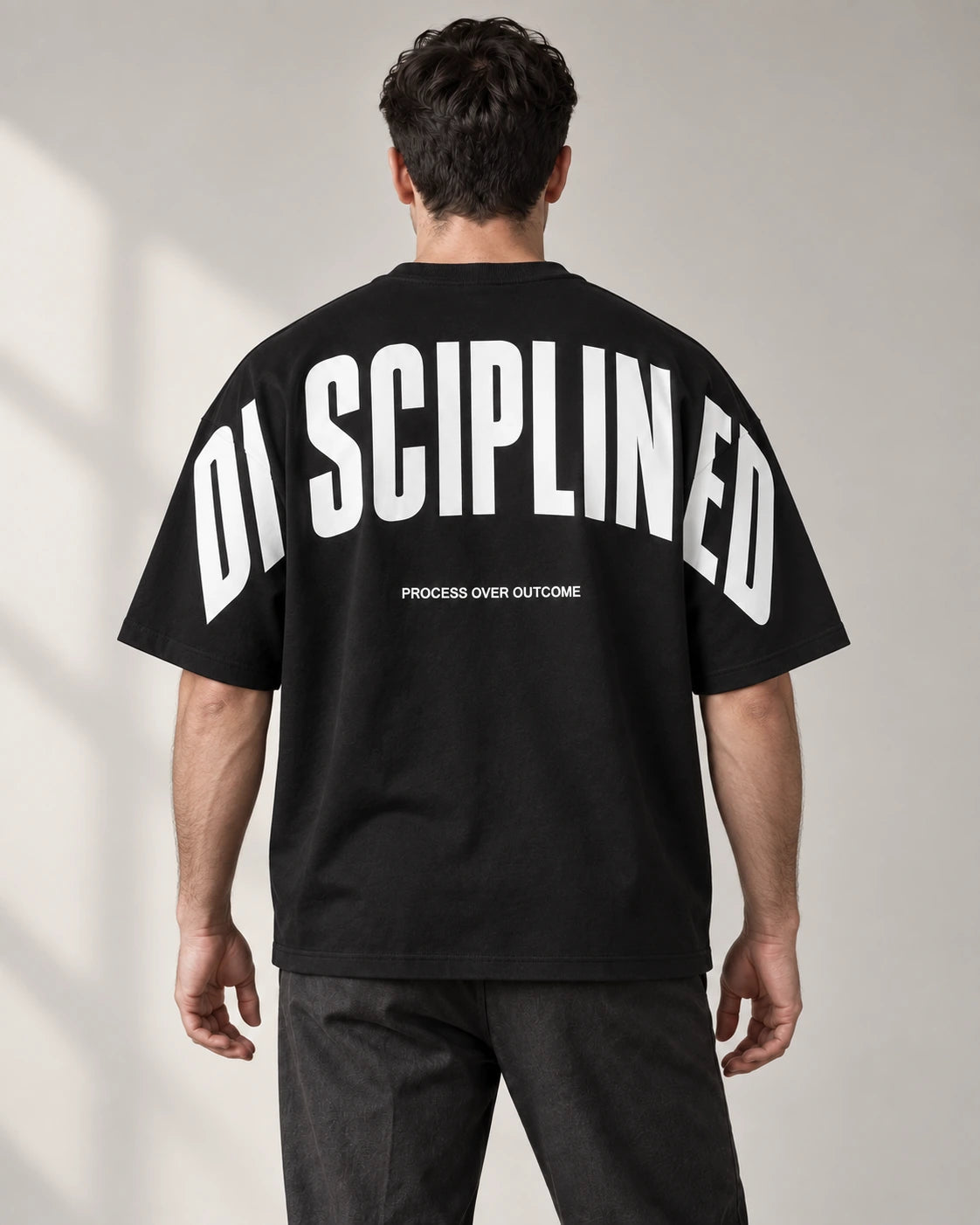 DISCIPLINED Oversized Tee — back view